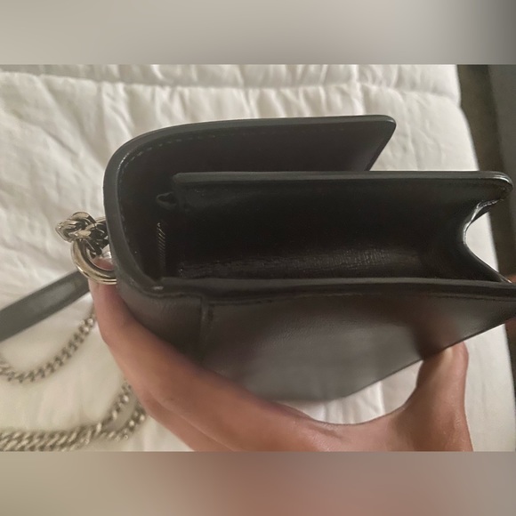 Black Saint Laurent Kate Small Grain De Poudre Shoulder Bag on Chain - Picture 5 of 11